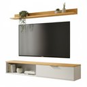 Ver imagem 6 de Rack TV 55 pol. Suspenso 136cm 1 Porta Lila Off/Nature Z49 - Mpozenato