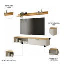 Ver imagem 4 de Rack TV 55 pol. Suspenso 136cm 1 Porta Lila Off/Nature Z49 - Mpozenato
