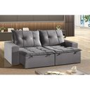 Ver imagem 1 de Sofá Retrátil e Reclinável 3 Lugares com Molas 200cm Veludo Safira