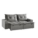 Ver imagem 2 de Sofá Retrátil e Reclinável 3 Lugares com Molas 200cm Veludo Safira