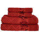 Ver imagem 1 de Kit 4 Toalhas Olympia 2 Banho + 2 Rosto 100% Algodão Premium Macias e Super Absorventes:marrom Averm