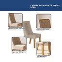 Ver imagem 6 de Mesa de Jantar Dora 160x80 Vidro 40 mm Cinamomo Off White com Kit 6 Cadeiras Linho Bege - Valdemó