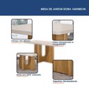 Ver imagem 3 de Mesa de Jantar Dora 160x80 Vidro 40 mm Cinamomo Off White com Kit 6 Cadeiras Linho Bege - Valdemó