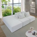 Ver imagem 1 de Sofá Ilha na Caixa em Módulos Mobili Puff 2 Chaises Boucle Bege Estofama