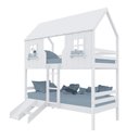 Ver imagem 2 de Beliche Casinha Encantada com Kit Escada/ Escorregador Madeira Maciça Branco Megamobilia