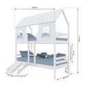 Ver imagem 3 de Beliche Casinha Encantada com Kit Escada/ Escorregador Madeira Maciça Branco Megamobilia