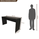 Ver imagem 3 de Escrivaninha Mesa Escritório 180CMX60CM 180cm Preto