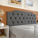 Ver imagem 2 de Cabeceira Suspensa Cama Box Quenn 1,60 para Quarto Moderna Capela - Cinza