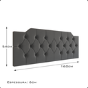 Ver imagem 3 de Cabeceira Suspensa Cama Box Quenn 1,60 para Quarto Moderna Capela - Cinza