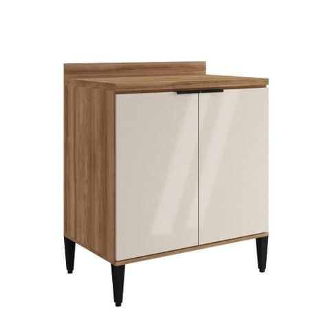 Balcão De Cozinha Miami 800mm 2 Portas Com Tampo Carraro   