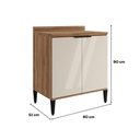 Ver imagem 2 de Balcão De Cozinha Miami 800mm 2 Portas Com Tampo Carraro