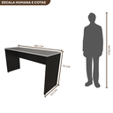 Ver imagem 3 de Escrivaninha Mesa Escritório 180CMX60CM 180cm Preto e Cinza Cristal