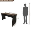 Ver imagem 3 de Escrivaninha Mesa Escritório 180CMX60CM 180cm Preto e Carvalho Mel Bege