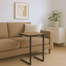 Mesinha Lateral Apoio Sofa Pés de Ferro Industrial Madeirado - 2
