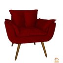 Ver imagem 2 de Jogo Namoradeira e 2 Poltronas Estofadas Sala de Visitas Opala Suede Vermelho - LM DECOR