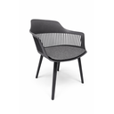 Ver imagem 1 de Cadeira Marcela com Assento Estofado em Linho Cinza