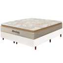 Ver imagem 1 de Cama Box Branca + Colchão King Size Mendoza Molas Ensacadas Pillow Top 193x203x71cm - Extra Macio
