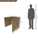 Ver imagem 3 de Escrivaninha Mesa Escritório 80cmx70cm 80cm Carvalho Mel