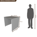 Ver imagem 3 de Escrivaninha Mesa Escritório 80cmx70cm 80cm Cinza Cristal