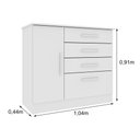 Ver imagem 2 de Cômoda Chicago 1 Porta 4 Gavetas Tcil Móveis - Neve