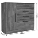 Ver imagem 4 de Cômoda Chicago 1 Porta 4 Gavetas Tcil Móveis - Neve