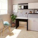 Ver imagem 2 de Escrivaninha Mesa Escritório 80cmx70cm 80cm Preto E Branca