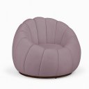 Ver imagem 3 de Poltrona Decoratica Orgânica Fixa com Puff Nuvem Veludo Rose - Loja Sheep