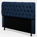 Ver imagem 1 de Cabeceira Cama Box Casal Padrão Sarah 140cm com Frame Suede Azul Marinho - Desk Design