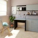 Ver imagem 2 de Escrivaninha Mesa Escritório 80CMX70CM 80cm Preto e Cinza Cristal
