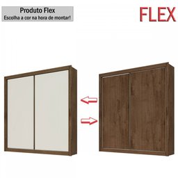 Guarda Roupa Zurique 2 Portas 100% Mdf Off White/brauna - Móveis Europa - 2