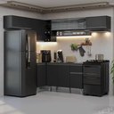 Ver imagem 1 de Armário de Cozinha Completa de Canto 405 Cm Preto Nice Madesa 06