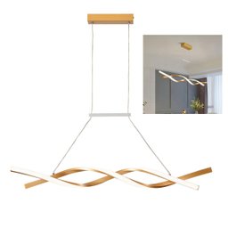 Lustre Aspiral 3000k Pendente Led Ondas Iluminaçao Ambiente Hall de Entrada Sala de Jantar Recepçao - 3
