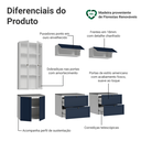 Ver imagem 5 de Estante Sala de Estar com Rack + Cristaleira 230cm Branco/Azul/Branco Vik Madesa 01