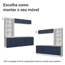Ver imagem 6 de Estante Sala de Estar com Rack + Cristaleira 230cm Branco/Azul/Branco Vik Madesa 01