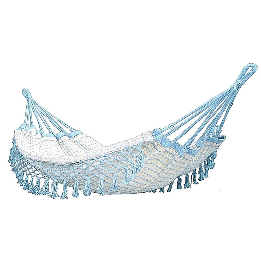Rede de dormir para berço de bebê 100% algodão várias cores:Azul bebê - 1