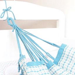 Rede de Dormir para Berço de Bebê 100% Algodão Várias Cores: Azul Bebê - 4