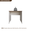 Ver imagem 4 de Escrivaninha Mesa Escritório 90cmx70cm 90cm Branca E Carvalho Mel