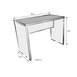 Escrivaninha Mesa Escritório 90CMX70CM 90cm Branca e Cinza Cristal - 3 Escrivaninha Mesa Escritório 90CMX70CM 90cm Branca e Cinza Cristal - 3