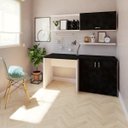 Ver imagem 2 de Escrivaninha Mesa Escritório 90cmx70cm 90cm Branca E Preto