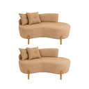 Ver imagem 1 de Kit 02 Sofá Orgânico 2lugares C/2 Almofadas Curvo Sala Recepção Boucle Cappuccino - Montanaris Decor