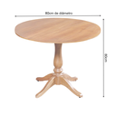 Ver imagem 3 de Mesa Redonda de Jantar 80cm S/ Borda Rústica em Madeira Maciça Madalena- Natural