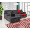 Ver imagem 4 de Sofá Retrátil e Reclinável com Chaise Orlando 2.20x2.10m- Sofisticato-chumbo