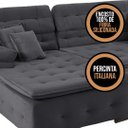 Ver mais imagens de Sofá Retrátil e Reclinável com Chaise Orlando 2.20x2.10m- Sofisticato-chumbo