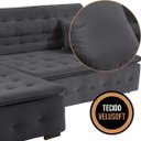 Ver imagem 7 de Sofá Retrátil e Reclinável com Chaise Orlando 2.20x2.10m- Sofisticato-chumbo
