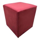 Ver imagem 1 de Puff Quadrado, Cubo, Banqueta, Decorativa, Suede Vermelho