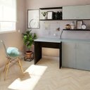 Ver imagem 2 de Escrivaninha Mesa Escritório 90cmx70cm 90cm Preto E Cinza Cristal