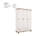 Ver imagem 3 de Guarda-Roupa Infantil 3 Portas 1 Gaveta Joy Branco/Off White/Nogueira