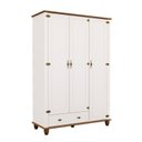 Ver imagem 2 de Guarda-Roupa Infantil 3 Portas 1 Gaveta Joy Branco/Off White/Nogueira