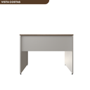 Ver imagem 6 de Escrivaninha Mesa Escritório 120CMX70CM 120cm Branca e Carvalho Mel Bege