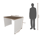 Ver imagem 3 de Escrivaninha Mesa Escritório 120cmx70cm 120cm Branca E Carvalho Mel